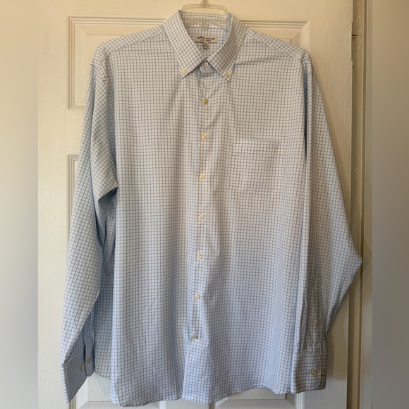 Peter Millar Summer Comfort button down shirt blue white size XL - Picture 2 of 10
